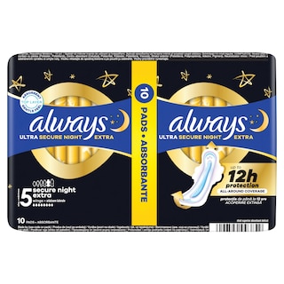 ALWAYS | Σερβιέτες Ultra Secure Night Extra 10 Τεμάχια