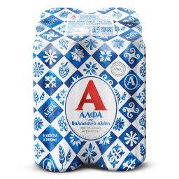 ΑΛΦΑ | Μπύρα Lager με Θαλασσινό Αλάτι 4x500ml