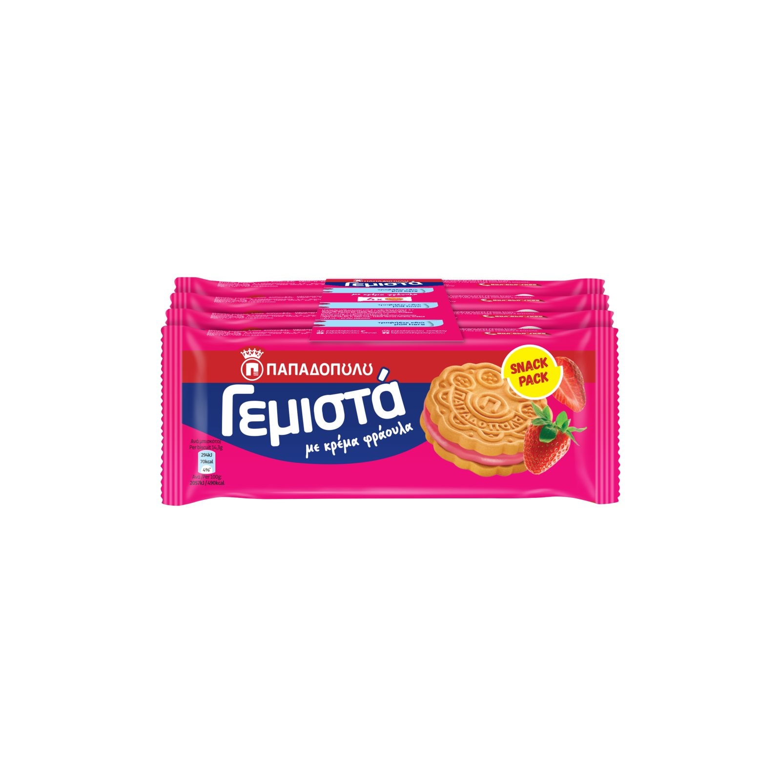 Μπισκότα Γεμιστά Φράουλα 4x58g
