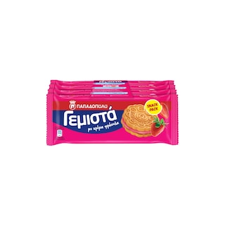 ΠΑΠΑΔΟΠΟΥΛΟΥ | Μπισκότα Γεμιστά Φράουλα 4x58g