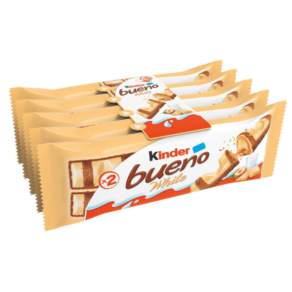 KINDER Γκοφρέτα Bueno Λευκή Σοκολάτα Φουντούκι 5x39g