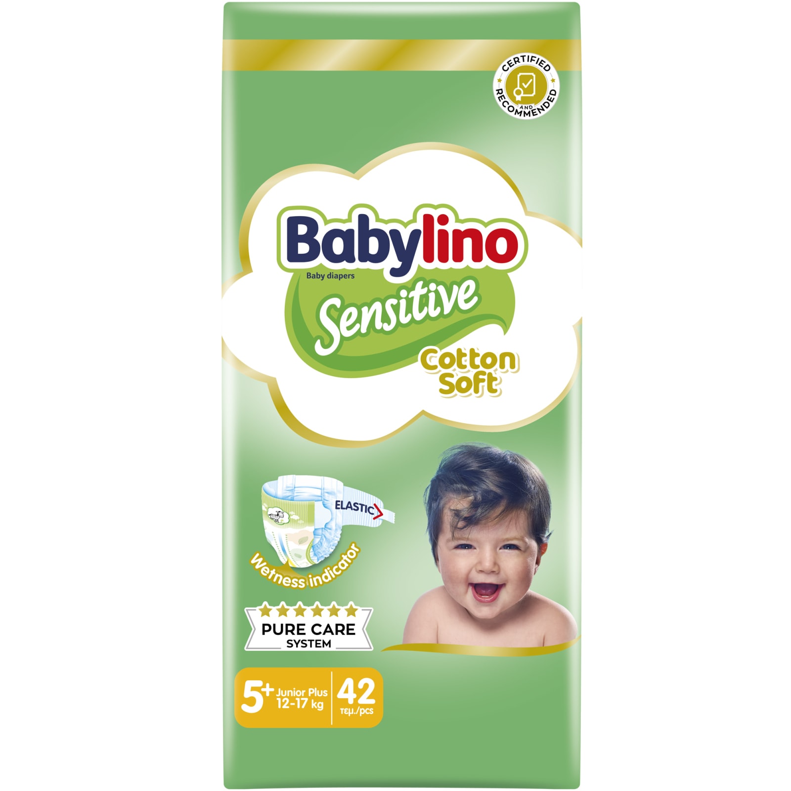 BABYLINO Πάνες Sensitive Cotton Soft No5+ 42 τεμάχια