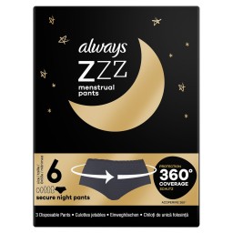 ALWAYS | Εσώρουχα Περιόδου ZZZs Μίας Χρήσης Νο6 Μαύρα 3 Τεμάχια