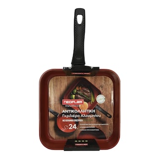 NEOFLAM | NEOFLAM GRILL PAN 24CM BLACK RED