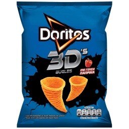 Σνακ Καλαμποκιού 3D Bugles Πάπρικα 63g