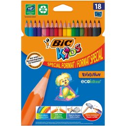 BIC | Ξυλομπογιές Kids Evolution 18 Τεμάχια