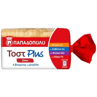 ΠΑΠΑΔΟΠΟΥΛΟΥ | Ψωμί Τοστ Σίτου Plus 325g