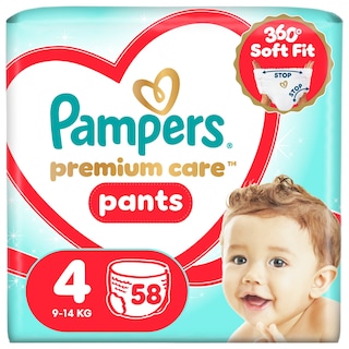 PAMPERS | Πάνες Βρακάκι Μωρού Premium Care Pants Νο4 58 Τεμάχια