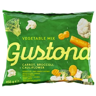 GUSTONA | Μείγμα Λαχανικών Καρότο Μπρόκολο Κουνουπίδι 450g