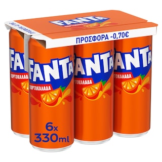FANTA | Αναψυκτικό Πορτοκαλάδα Κόκκινη Κουτί 6x330ml Έκπτωση 0.7Ε