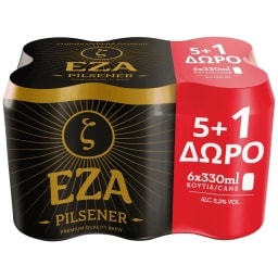 Z | Μπύρα Έζα Pilsener Κουτί 330ml 5+1 Δώρο