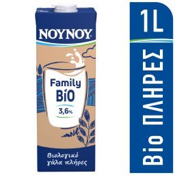 ΝΟΥΝΟΥ | FAMILY | Cow Milk High Heat Processed Bio Full Fat 1lt