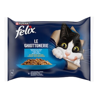 FELIX | Γατοτροφή AGAIL Σολομός και Τόνος σε Ζελέ 4x85g