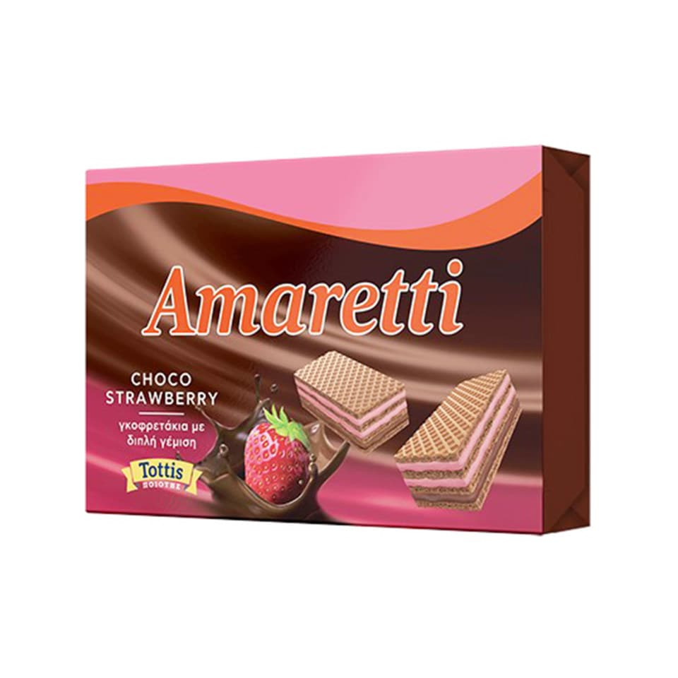 AMARETTI Γκοφρέτα Σοκολάτα Φράουλα 68g