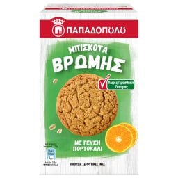 ΠΑΠΑΔΟΠΟΥΛΟΥ | Μπισκότα Βρώμης Πορτοκάλι Χωρίς Ζάχαρη 155gr