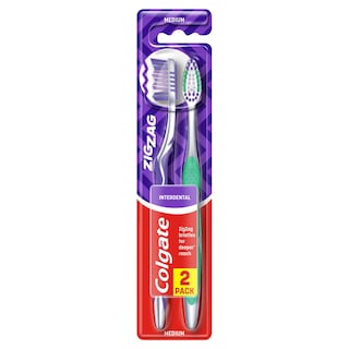 COLGATE | ZIG ZAG | Οδοντόβουρτσα Zig Zag Μέτρια 2 Τεμάχια ΤΙΜΗ ΣΟΚ