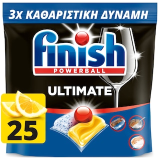 FINISH | Κάψουλες Πλυντηρίου Πιάτων Ultimate Allin1 Λεμόνι 25 Tεμάχια