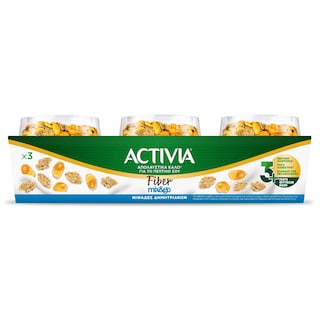ACTIVIA | Επιδόρπιο Γιαουρτιού Fiber Νιφάδες Δημητριακών 3x163g