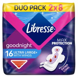LIBRESSE | Σερβιέτες Goodnight Ultra+ Large με Φτερά 16 Τεμάχια