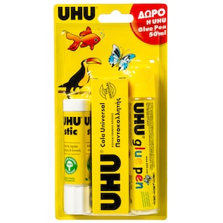 UHU | Κόλλες Σετ 3 Τεμάχια