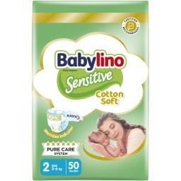 BABYLINO | Πάνες Μωρού Sensitive Cotton Soft Νο2 50 Τεμάχια