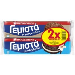 ΠΑΠΑΔΟΠΟΥΛΟΥ | Μπισκότα Γεμιστά Σοκολάτα και Βανίλια 2x200g