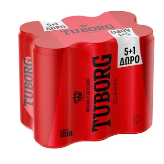 TUBORG | Σόδα Κουτί 330ml 5+1 Δώρο