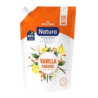 NATURA | Κρεμοσάπουνο Βανίλια Καραμέλα Ανταλλακτικό 750ml
