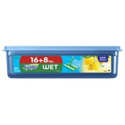 SWIFFER | Υγρά Πανάκια Πατώματος Λεμόνι 16+8 Τεμάχια Δώρο