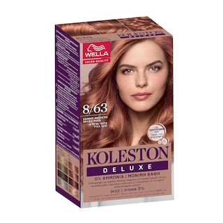 KOLESTON | Βαφή Μαλλιών 8/63 Ξανθό Ανοιχτό Χρυσό Ροζέ Deluxe Kit 1 Τεμάχιο