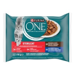 PURINA ONE | Γατοτροφή Sterilcat Πάπια Καρότα Σαρδέλες Φασολάκια 4x85g