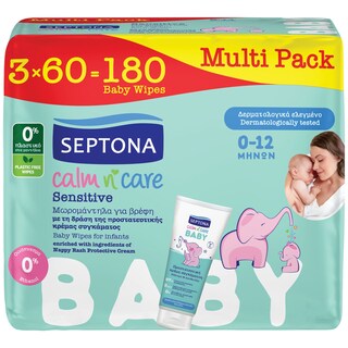 SEPTONA | Μωρομάντηλα Calm N Care Sensitive 3x60 Τεμάχια