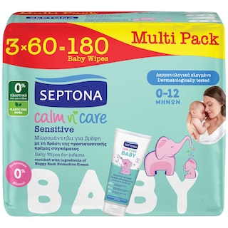 SEPTONA | Μωρομάντηλα Calm N Care Sensitive 3x60 Τεμάχια