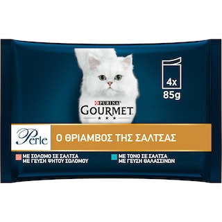 GOURMET | Γατοτροφή Θρίαμβος Σάλτσας Σολομός Τόνος 4x85g
