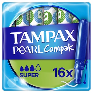 TAMPAX | Ταμπόν Compak Pearl Super 16 Τεμάχια