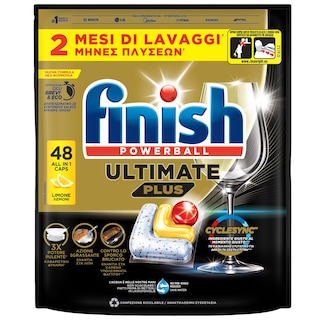 FINISH | Κάψουλες Πλυντηρίου Πιάτων Ultimate Plus Allin1 Lemon 48 Τεμάχια
