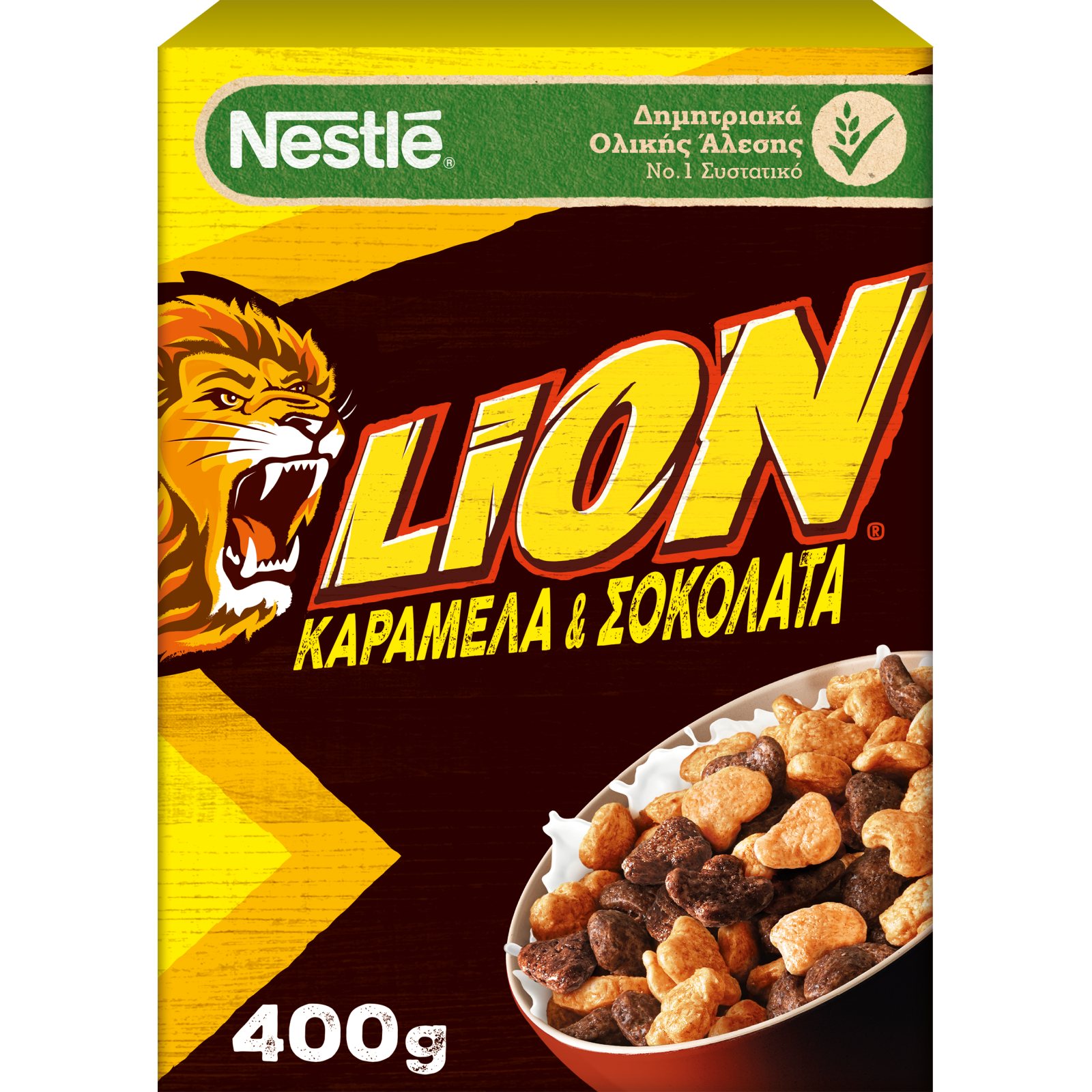 LION Δημητριακά Ολικής Άλεσης Καραμέλα Σοκολάτα 400gr