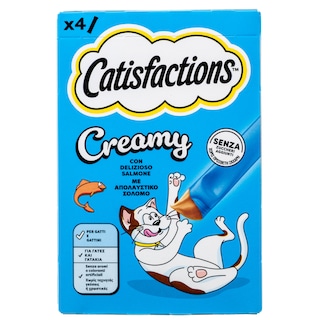 CATISFACTIONS | Snack Γάτας Creamy Σολομός 4x10g