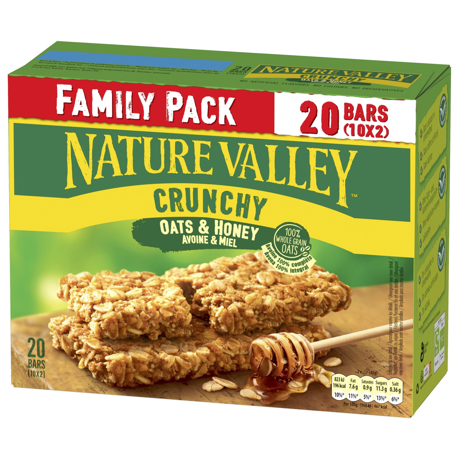 NATURE VALLEY Μπάρες Δημητριακών Crunchy Βρώμη Μέλι 10x42g