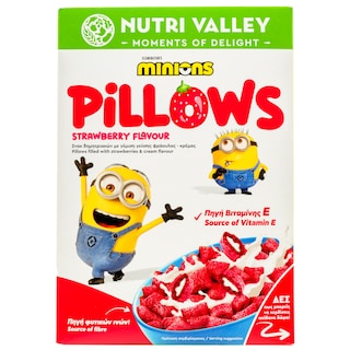 NUTRI VALLEY | Δημητριακά Minions Pillows Φράουλα 375g