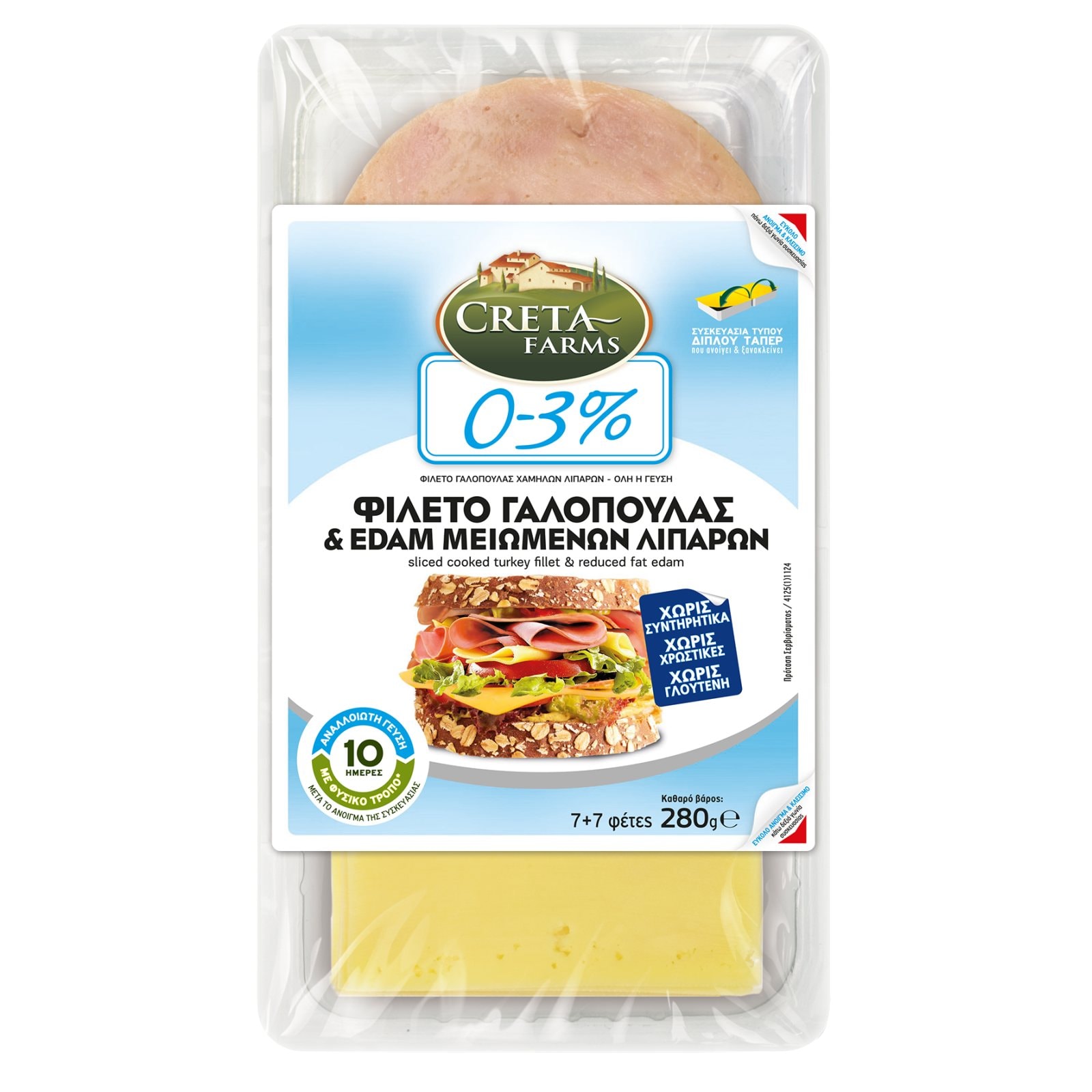 COMBI Σετ Γαλοπούλα Φιλέτο Χωρίς & Τυρί Edam 280g