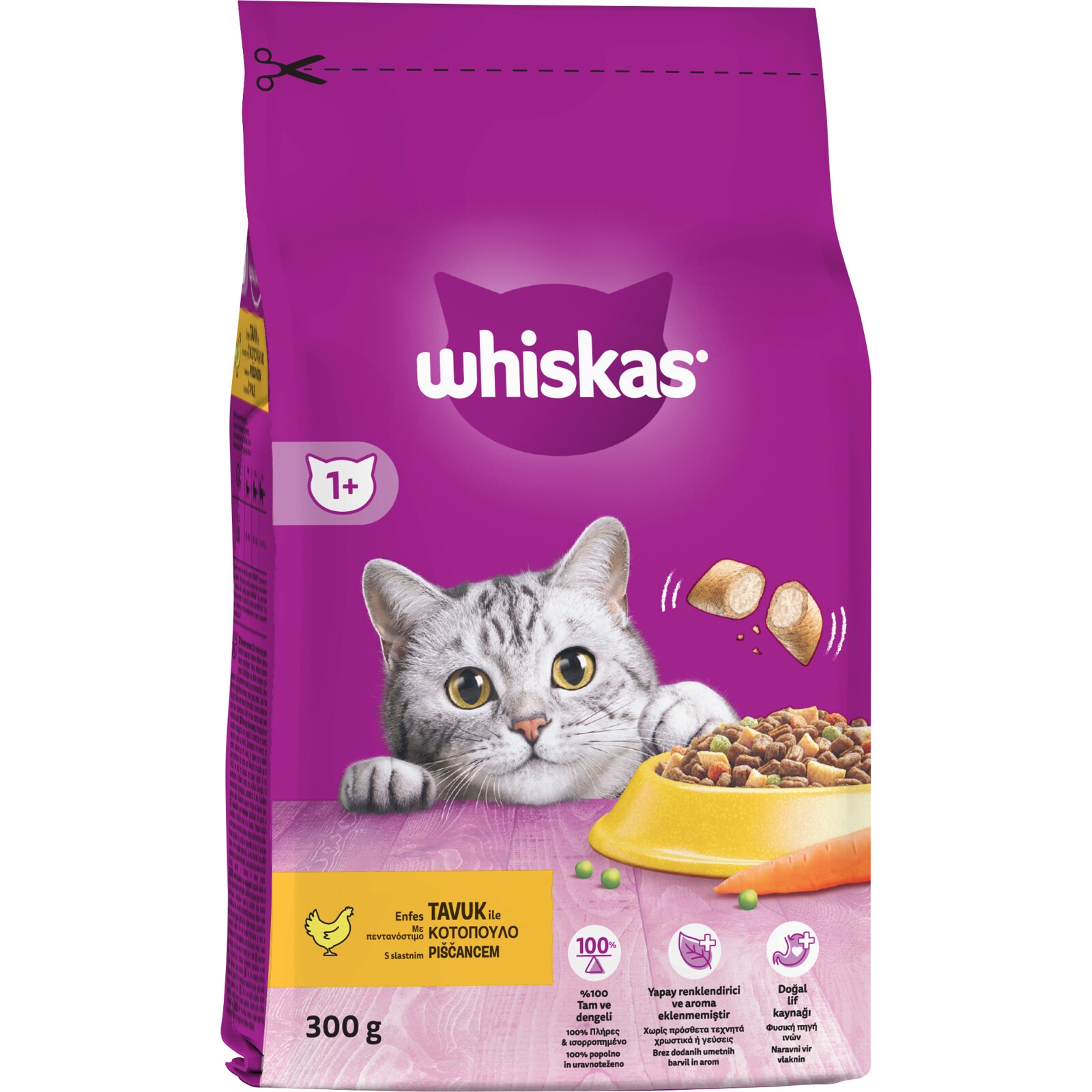 WHISKAS Ξηρά Τροφή Για Γάτες Κροκέτες Κοτόπουλου 300gr