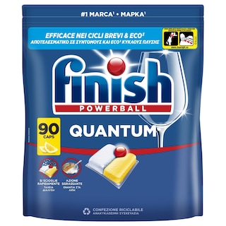 FINISH | Κάψουλες Πλυντηρίου Πιάτων Quantum Allin1 Λεμόνι 90 Τεμάχια