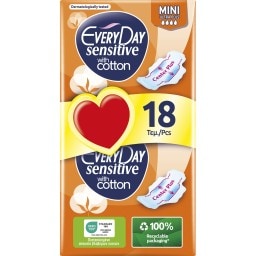 EVERY DAY | Σερβιέτες Sensitive Cotton Ultra Plus Mini Economy 18 Τεμάχια