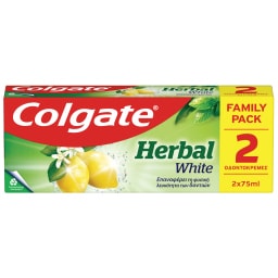 COLGATE | Οδοντόκρεμα Herbal White Family Pack 2x75ml