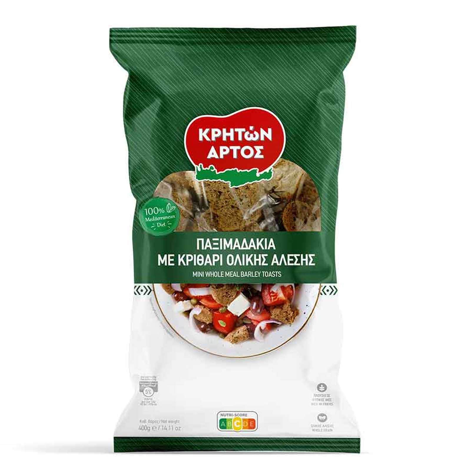 ΚΡΗΤΩΝ ΑΡΤΟΣ Παξιμαδάκια με Κριθάρι Ολικής Άλεσης 400g