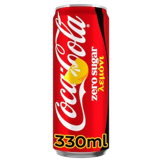 COCA COLA | ZERO | Αναψυκτικό Cola Zero Λεμόνι Κουτί 330ml