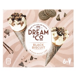 DREAM & CO | Παγωτό Χωνάκι Μαύρο Μπισκότο 6x75g