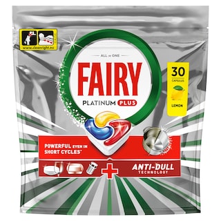FAIRY | Κάψουλες Πλυντηρίου Πιάτων Platinum Plus Anti-Dull Lemon 30 Τεμάχια