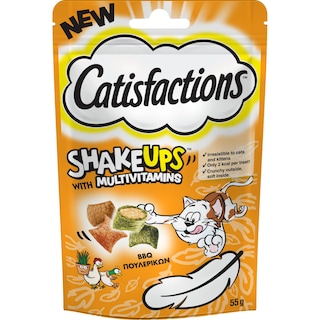 CATISFACTIONS | Snack Γάτας Shake Ups BBQ Πουλερικών 55g